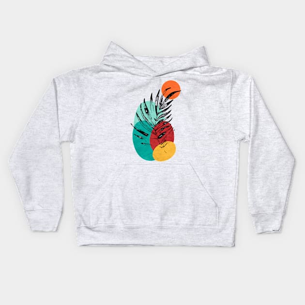 Minimalist Abstract Nature Art #1  Graceful Leaf Kids Hoodie by Insightly Designs